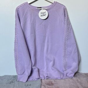Planet heart purple sweater